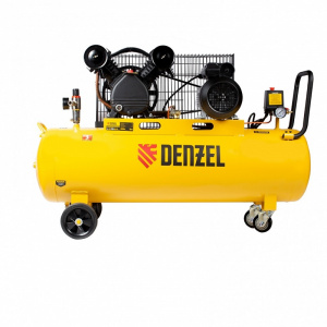 Компрессор воздушный DENZEL BCV2300/100, 2.3 кВт, ременный привод, 100 литров, 440 л/мин - Айронтех