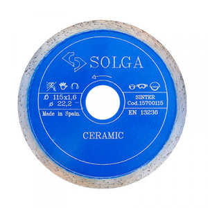 Диск алмазный Solga Diamant CERAMICS, MARBLE сплошной (керамика, мрамор) 115x22,23 мм - Айронтех