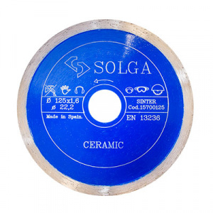 Диск алмазный Solga Diamant CERAMICS, MARBLE сплошной (керамика, мрамор) 125x22,23 мм - Айронтех