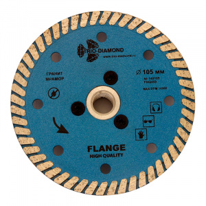 Диск алмазный Trio Diamond Turbo Hot press Гранит с фланцем M-14 105 мм - Айронтех