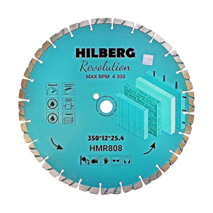 Диск алмазный отрезной Hilberg Revolution HMR808 350x25,4x12 мм_1