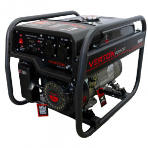 Генератор бензиновый VERTON POWER GG2500 (2,0/2,3 кВт, 230В, 7л.с., ручной старт, 12В, бак 12л, счет - Айронтех