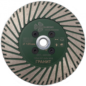 Диск алмазный Trio Diamond Turbo MULTI GRANIT hot press 125 мм (с фланцем M-14) - Айронтех