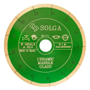 Диск алмазный Solga Diamant CERAMICS, MARBLE сплошной (керамика, мрамор) 180x25,4 мм - Айронтех
