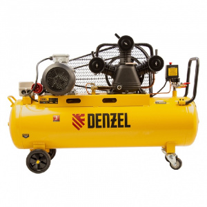 Компрессор воздушный DENZEL BCW3000-T/100, 3.0 кВт, ременный привод, 100 литров, 520 л/мин - Айронтех